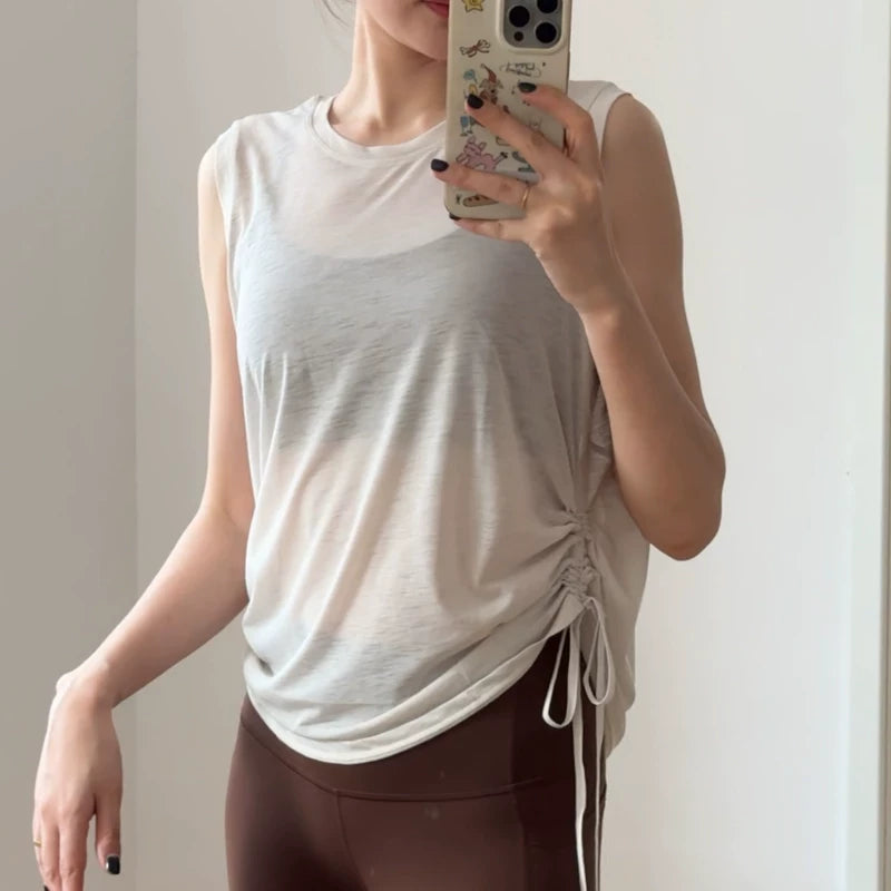 Yoyo yoqa paltarları, fitnes idman örtükləri, Pilates məşq paltarları, yay nazik, boş qolsuz idman topları tövsiyə edir