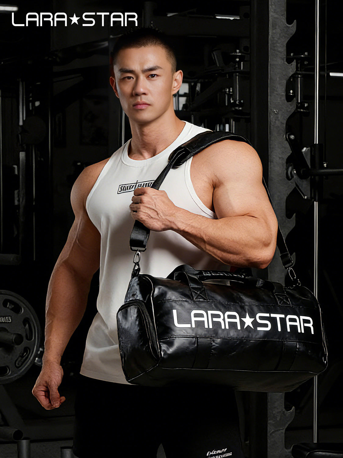 Laura Star 0088 fitness çantası ağız qardaşı eyni stil idman məşq çantası kişi böyük tutumlu tək çiyin diaqonal saxlama çantası