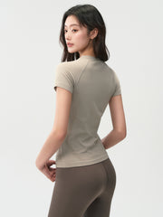 Ağır Atletika Fairy Slim Qadın Yoqa Geyimi Açıq Havada Velosiped sürmə Tez Quruyan Fitnes Qısaqol T-shirt Qaçış Məşq İdmanı Yuxarı