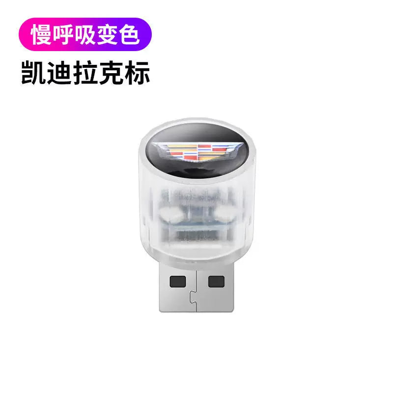 Avtomobilin ətraf işıqlandırması, simsiz USB avtomobil salonu üçün LED nəfəs alan işıq, dekorativ yeddi rəngli gecə işığı.