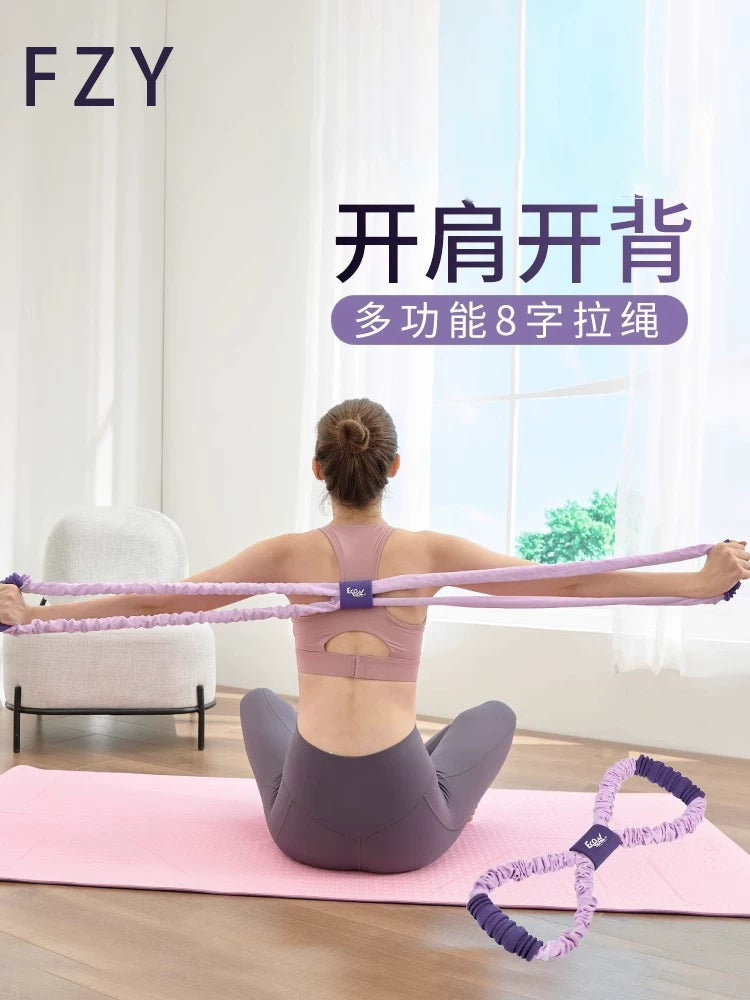 Alman gərginlikli qadınların açıq çiyin və arxa gərginlik ipi yoga elastik kəməri evdə fitness arxa məşqi uzanan artefakt