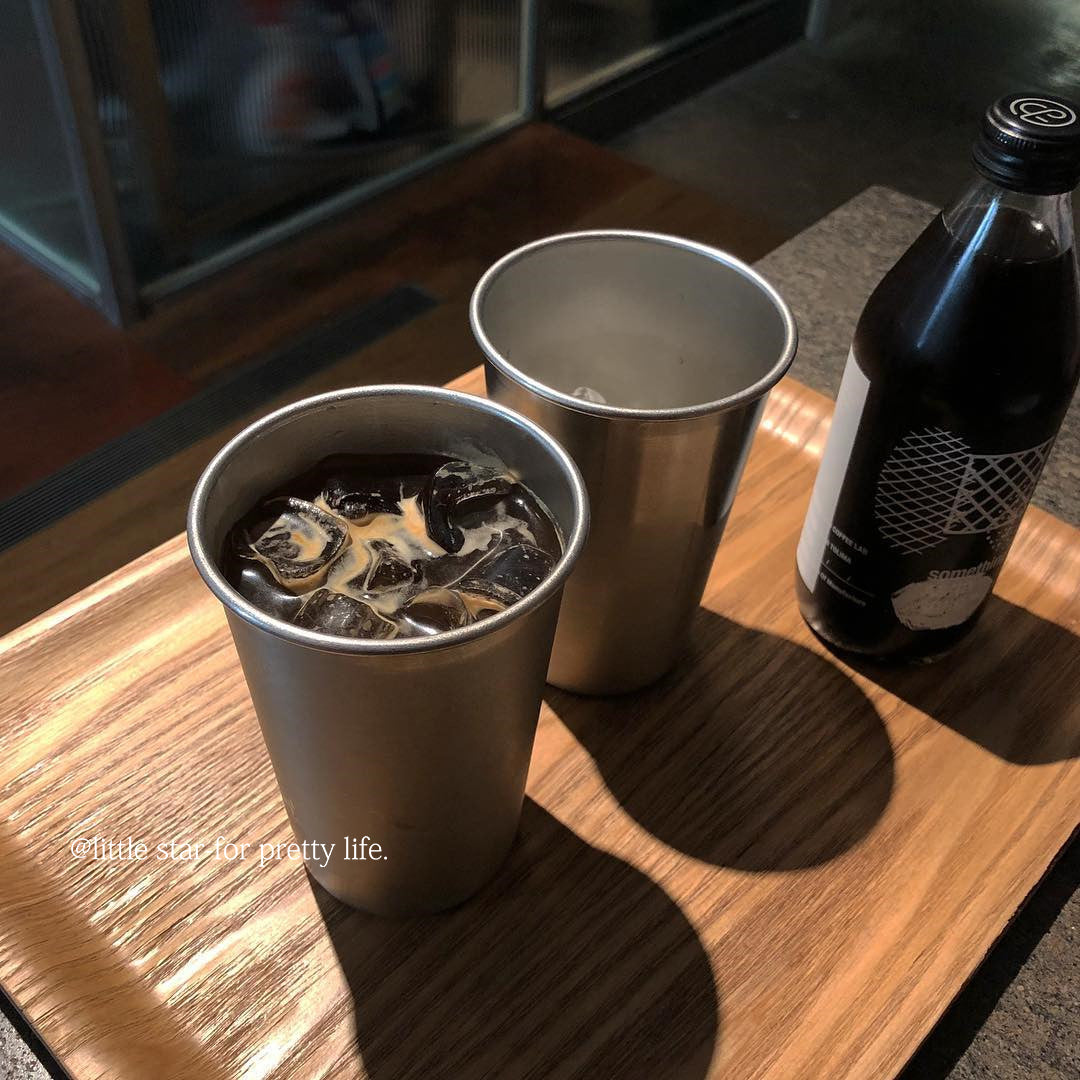 Koreya üslublu ins qəhvə mağazası buzlu latte qəhvə fincanı metal soyuq su fincanı kapuçino paslanmayan poladdan məşhur süd fincanı
