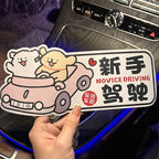 2025 Yeni Gələn Avtomobil Etiketləri Başlayan Sürücü üçün Avtomobil Etiketi Maqnit Emişli Yolda Sevimli Təcrübəli Qadın Sürücü Yansıtıcı Etiket Sızma Qapağı