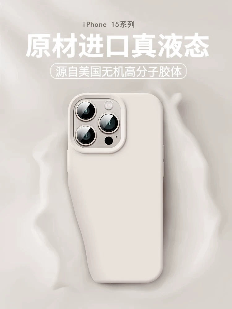 Apple 16 mobil telefon üçün uyğun titan əsas rəngli maye silikon iphone15promax yeni 14 payız əleyhinə 17pro qadın modeli 13mini hər şey daxil 8x düşməyə qarşı 12pro kişi modeli və yüksək səviyyəli məna 11