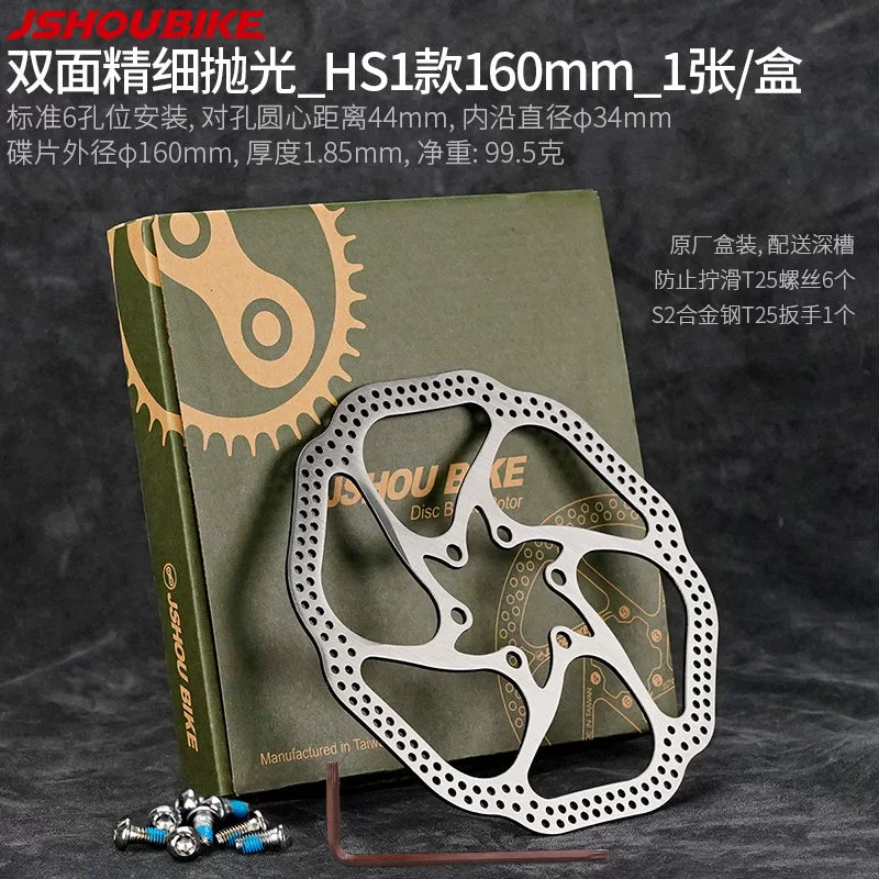 Dağ velosipedi üçün e-velosiped əyləc diski, 140mm x 160mm x 180mm x 203 mərkəz xətti, G3 cilalanmış disk əyləci.