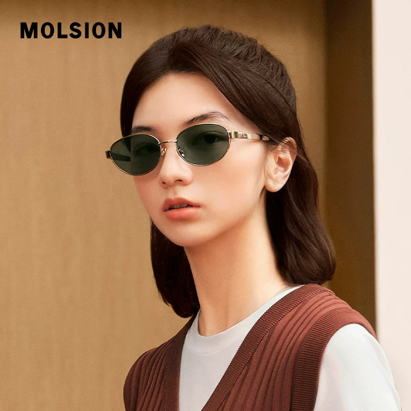 618 Böyük Satılır Mosen Qianjin Mirror 26 Yeni Günəş Eynəyi Günəşdən Qoruyucu Moda Retro Oval Günəş Eynəyi MM7005