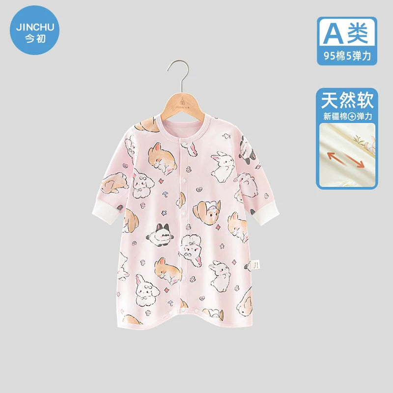 Körpə pijamaları, yaz və payız üslubunda, təmiz pambıqdan, qalınlaşdırılmış, zərbəyə davamlı körpə gecə geyimi, oğlan və qızlar üçün uzunqol bodi.