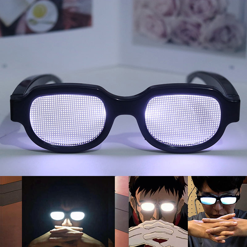 LED texnologiyası parlaq eynək Douyin Conan eyni üslubda qum heykəltəraşlıq komik şəxsiyyət məzəli rəqs performansı eynək hədiyyələr