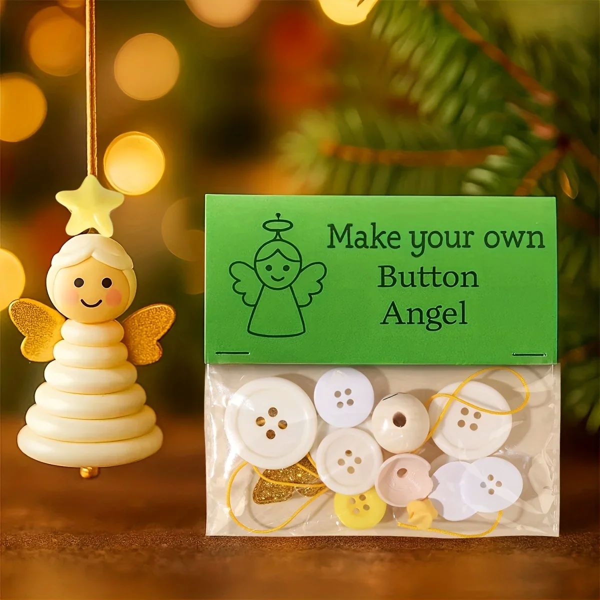 4pcs/1pc Christmas Button Ornaments, Home Decor, Easy to Make