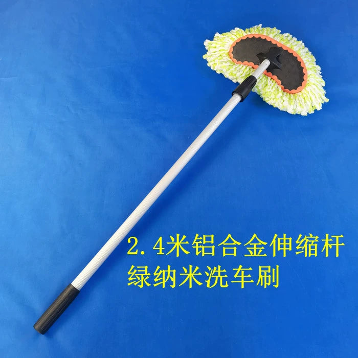 Uzun Alüminium Alaşımlı Genişləndirici Bağlantı Avtomobil Yuma Fırçası Yumşaq Yun Pambıq İpli Fantastik Mopping Aləti Avtomobil Tozlayıcı Mum Fırçası Baş Süd İpək Avtomobil Fırçası