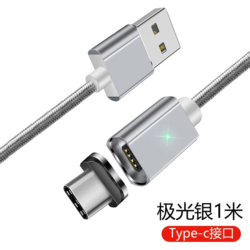 Maqnit məlumat kabeli 5a super sürətli doldurulan güclü maqnit başlıqlı flaş şarj cihazı Huawei və Apple üçün uyğun Android tip-c