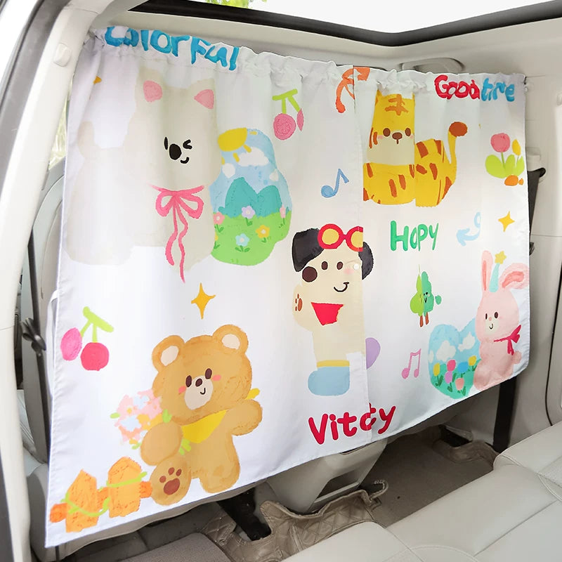 Sunshade curtains for car window, sun protection and heat insulation, privacy curtains for car baby, suction cup darkening curtains for baby side window