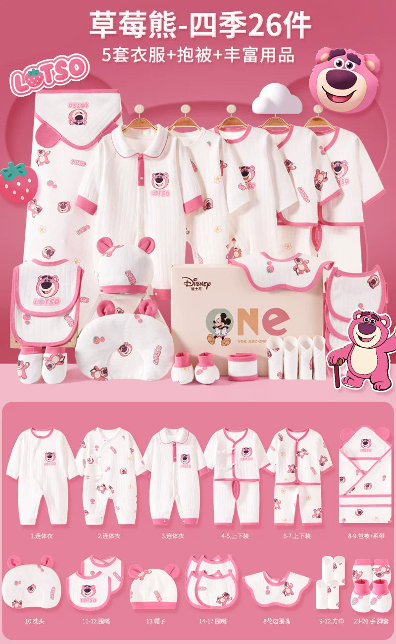 Disney Yenidoğulmuş Körpə Geyimləri Hədiyyə Dəsti - Payız/Qış Yenidoğulmuş Körpə Ləvazimatları, Dolunay Hədiyyəsi