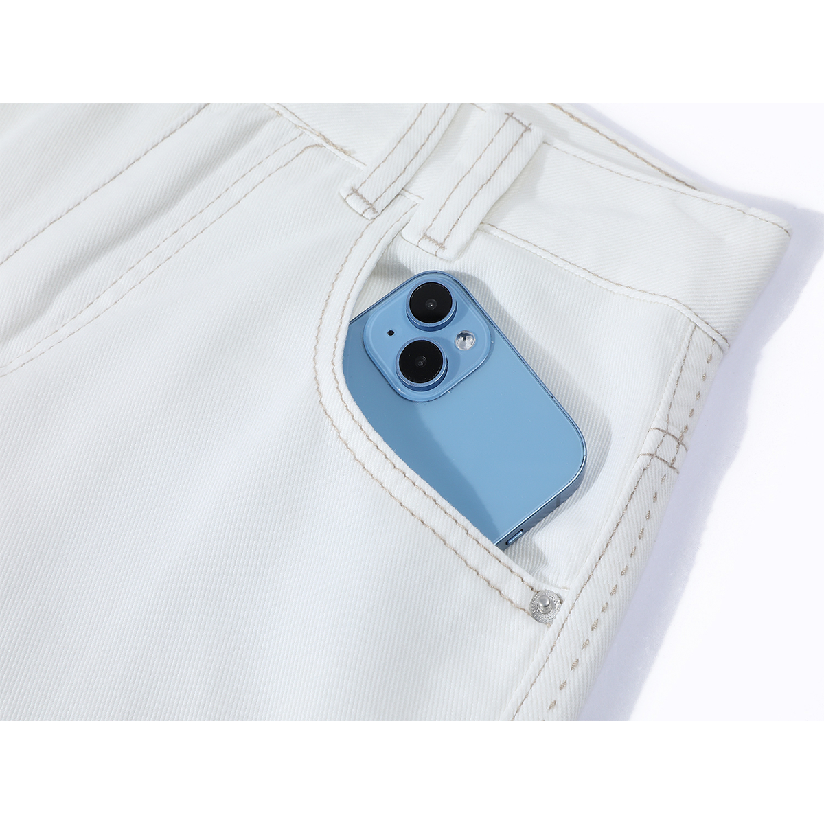 Chorlisa Yay Çoxfunksiyalı Zolaqlı Yamaqlı Düz Ayaqlı Cins Şalvar Qadınlar üçün 2025 Yeni Yüksək Belli Arıqladıcı Ağ Şalvar