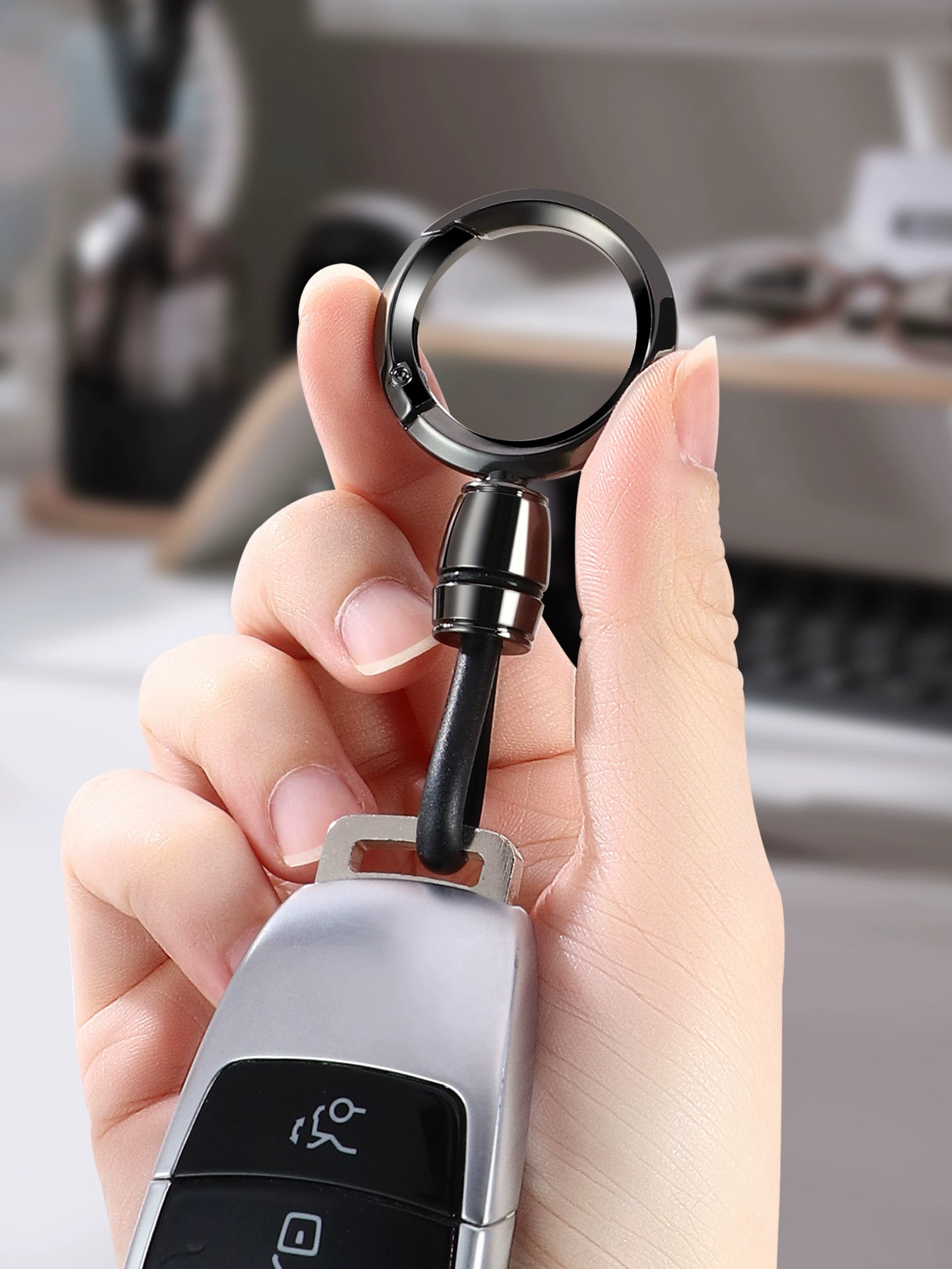 Avtomobil Açar Halqası Asma Kişilər Metal Sadəlik Açar Zənciri Bel Asma Saxlama Üzüyü Asma Biznes İtirilmə Əleyhinə Açar Zənciri