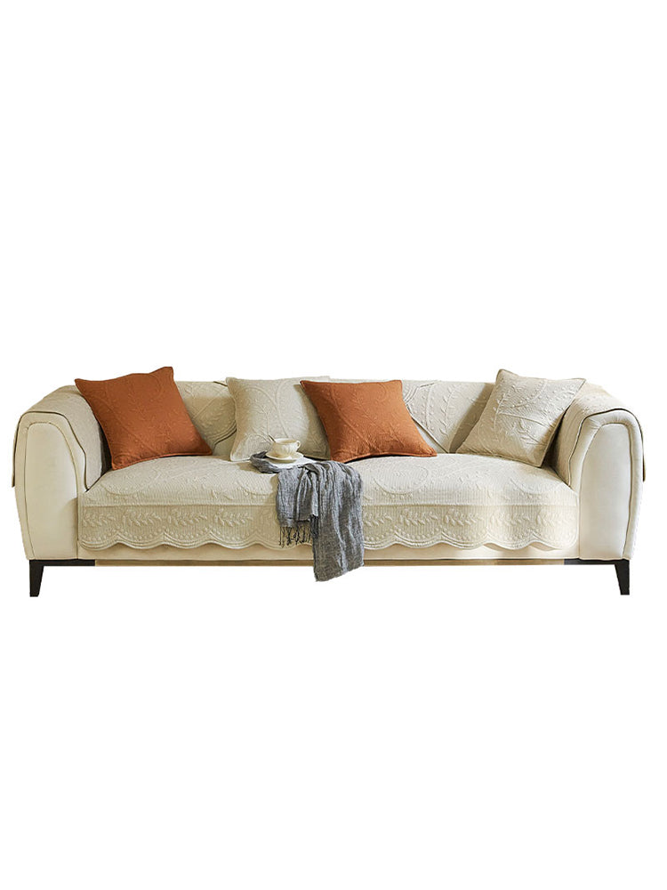 Manyue Home Nanzhi və Ye Fransız Retro Divan Yastığı Oturacaq Yastığı Arxa Örtük Dörd Fəsil Universal Divan Örtüsü