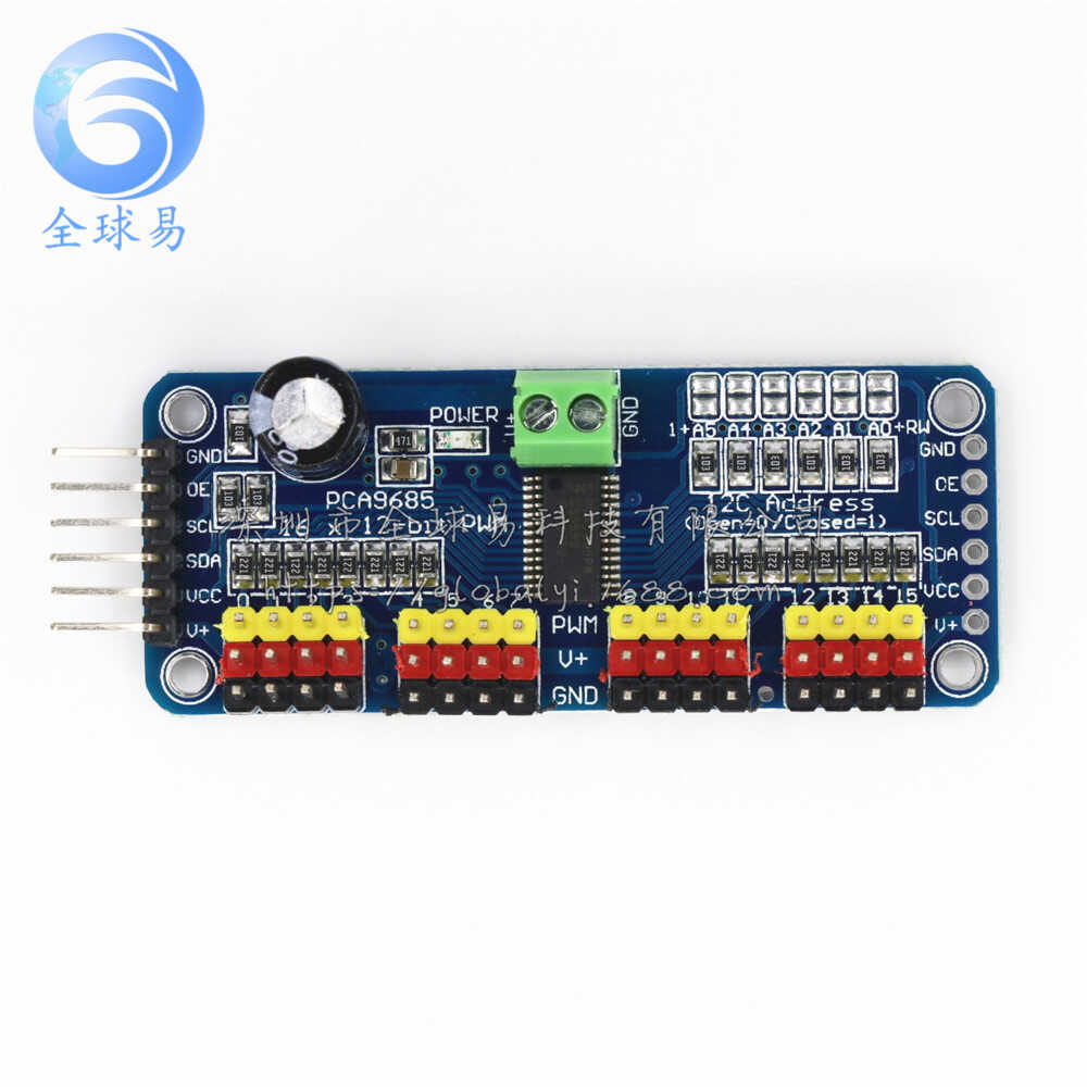 PCA9685 16 kanallı modul PWM/Servo/servo sürücü lövhəsi nəzarətçi robotu IIC interfeysi