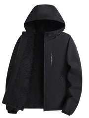 Yun astarlı, qalınlaşdırılmış kişi payız və qış paltosu, gündəlik, çoxfunksiyalı, kapşonlu gödəkçə, külək keçirməyən, suya davamlı, açıq hava kişi geyimləri, külək keçirməyən gödəkçə