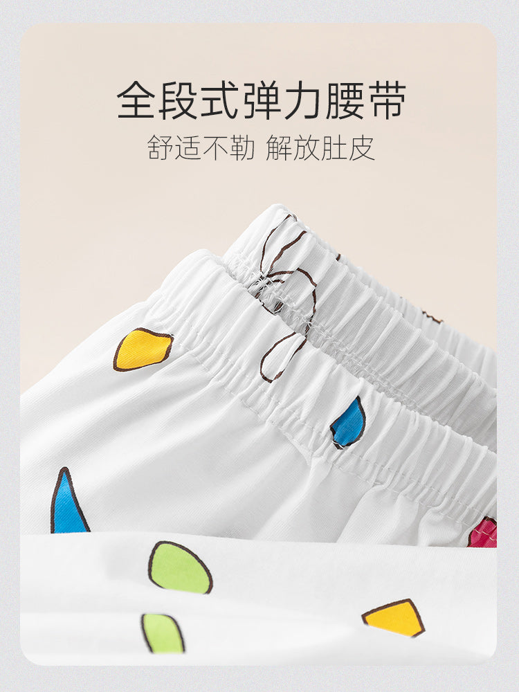 Gongdie [3 parça dəst] Qadınlar üçün Crayon Shin-chan cüt pijama, təmiz pambıq yay qısaqol şalvar, kişi ev geyimi dəsti