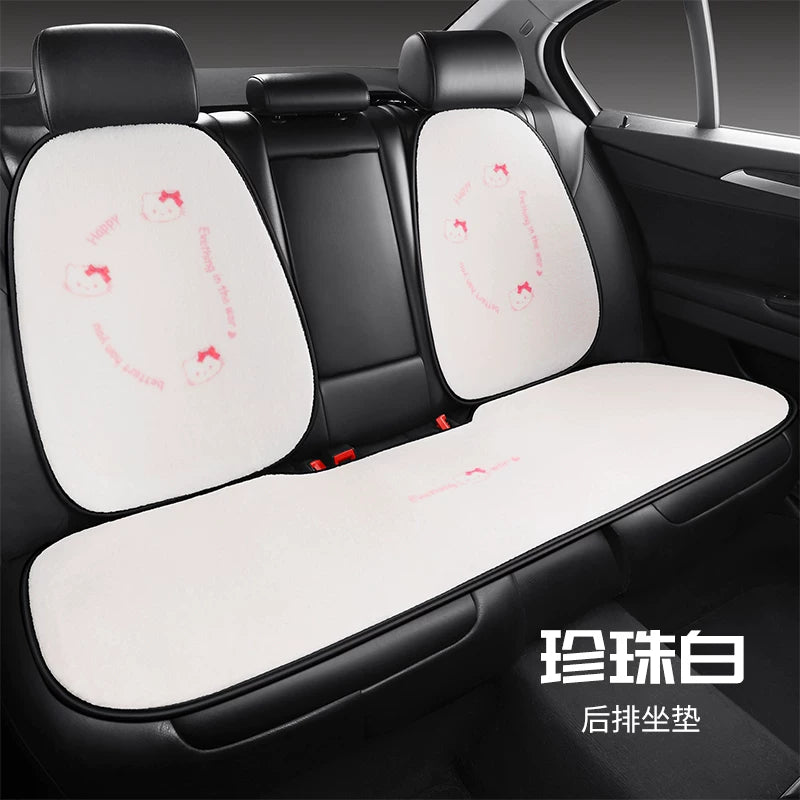 Cartoon cat little cat design winter car seat cushion, short, soft, warm and thick, cute for girls, semi-covered seat cushion.