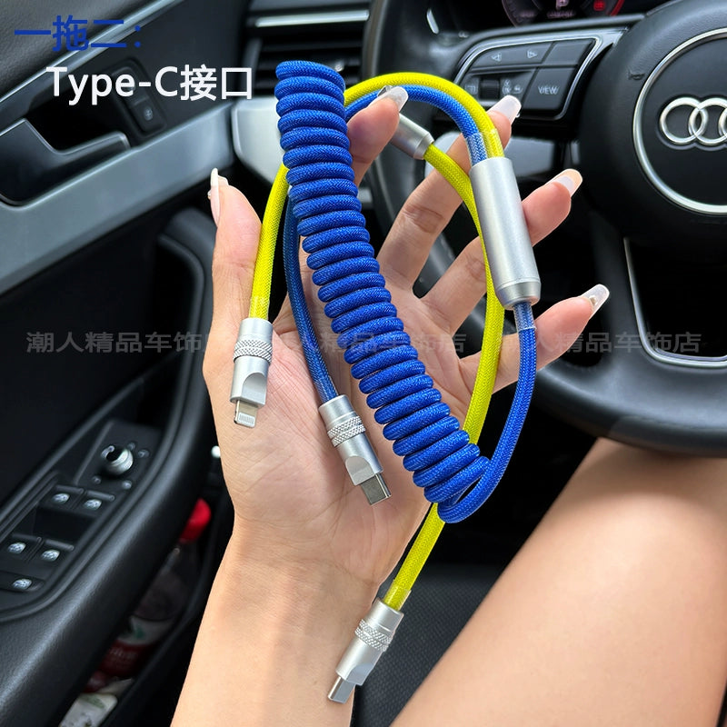 Tətbiq edilə bilən CarPlay Avtomobilə quraşdırılmış USB kabel Volkswagen BMW Audi Mercedes-Benz Yay Çıxarılan Avtomobil Doldurma Kabel