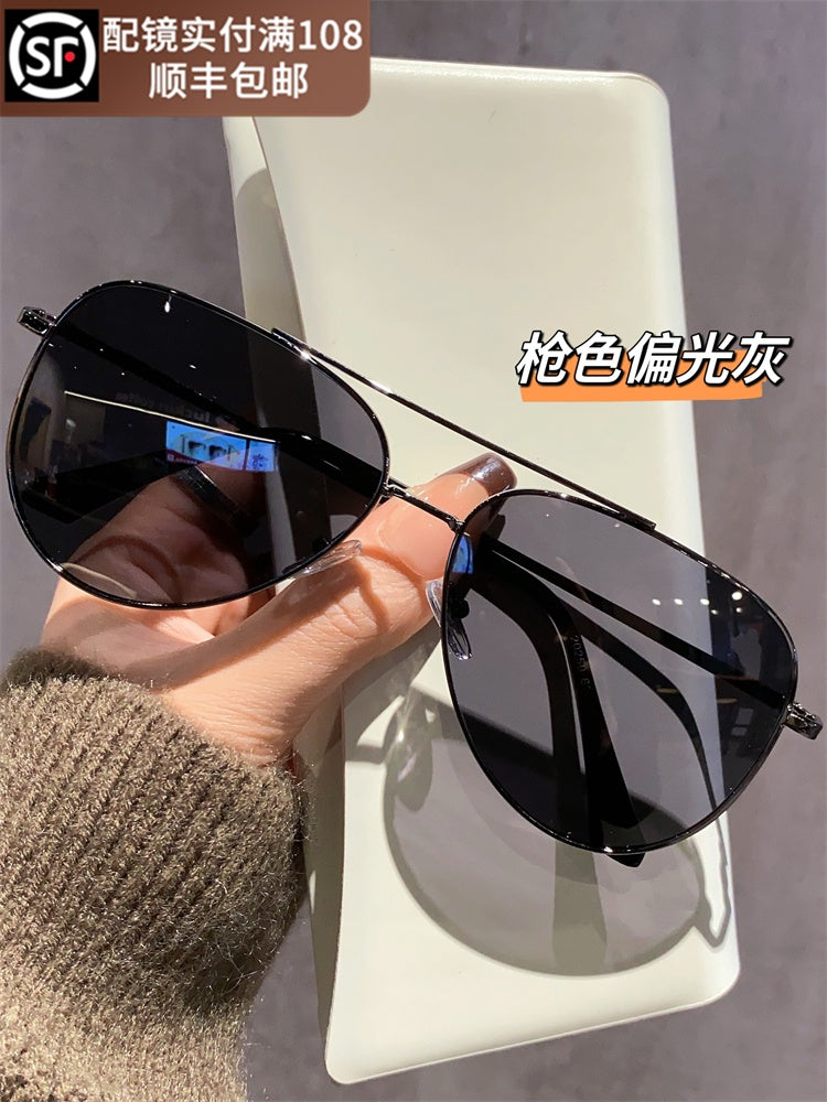Kişilər üçün Aviator günəş eynəyi, yüksək səviyyəli, anti-UV, sürücülük üçün polarizasiyalı gün eynəkləri, toad eynəkləri