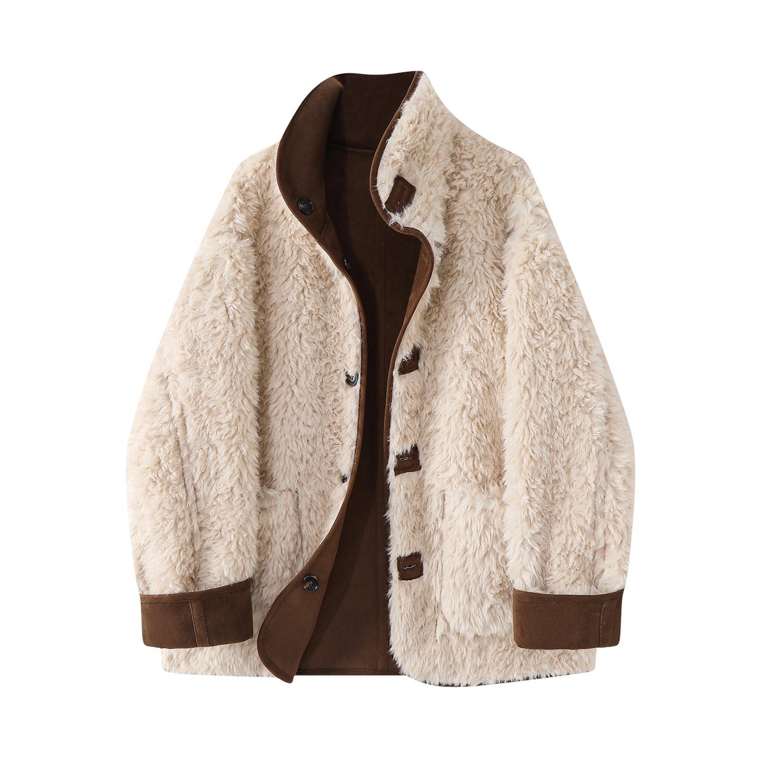 Cholisa Qoyun Dərisi Palto, Yeni Qış Modeli, Koreya Modeli, Qalınlaşdırılmış, Zərif Qadınlar üçün Geri Dönən Zamşa Palto