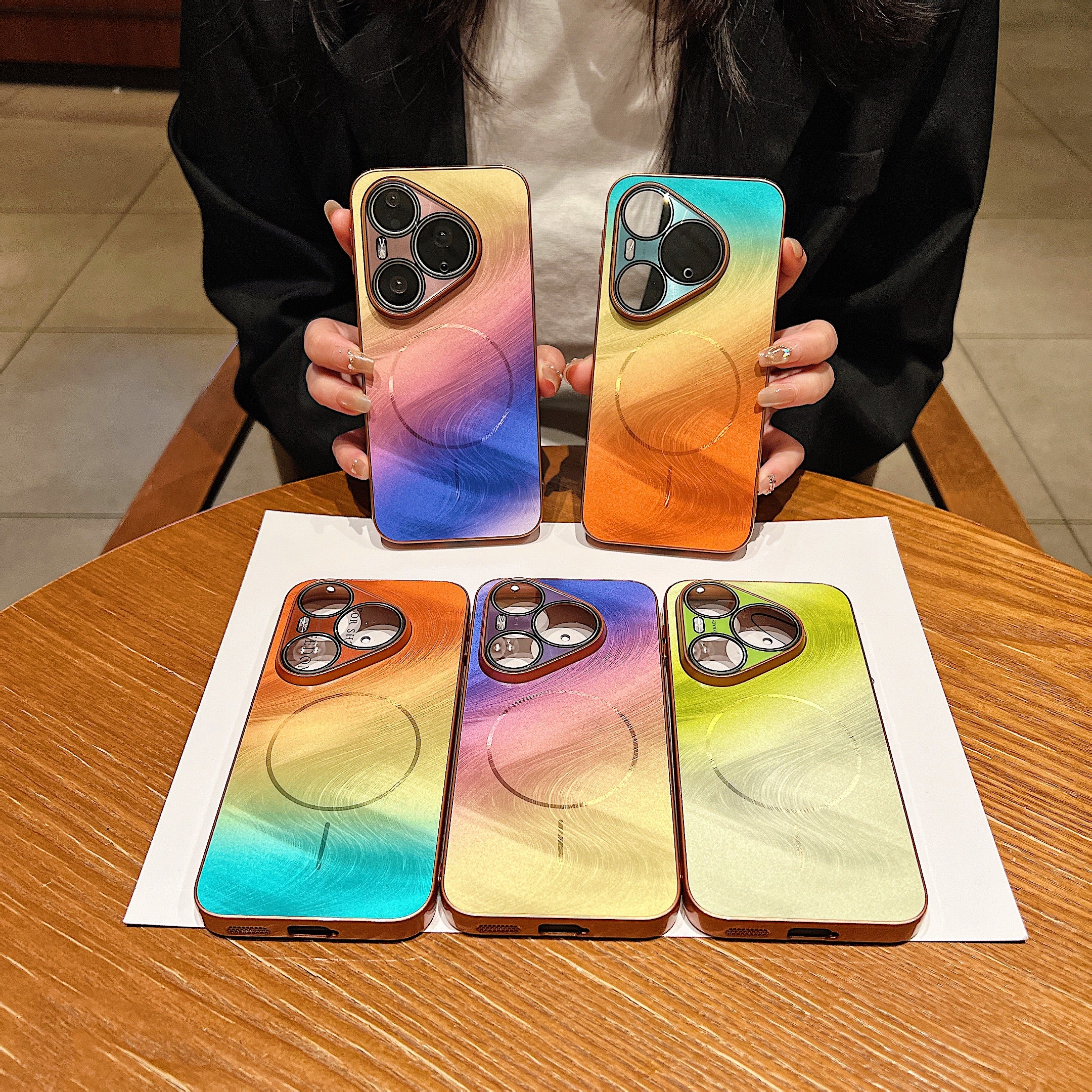 Pura90promax mobil telefon qutusu üçün uyğundur Huawei yeni seriyalı dörd künclü düşməyə qarşı lens hər şey daxil olmaqla qoruyucu örtük maqnit udma qabaqcıl sadə pura80pro gradient buzlu ultra nazik p70ultra Hui