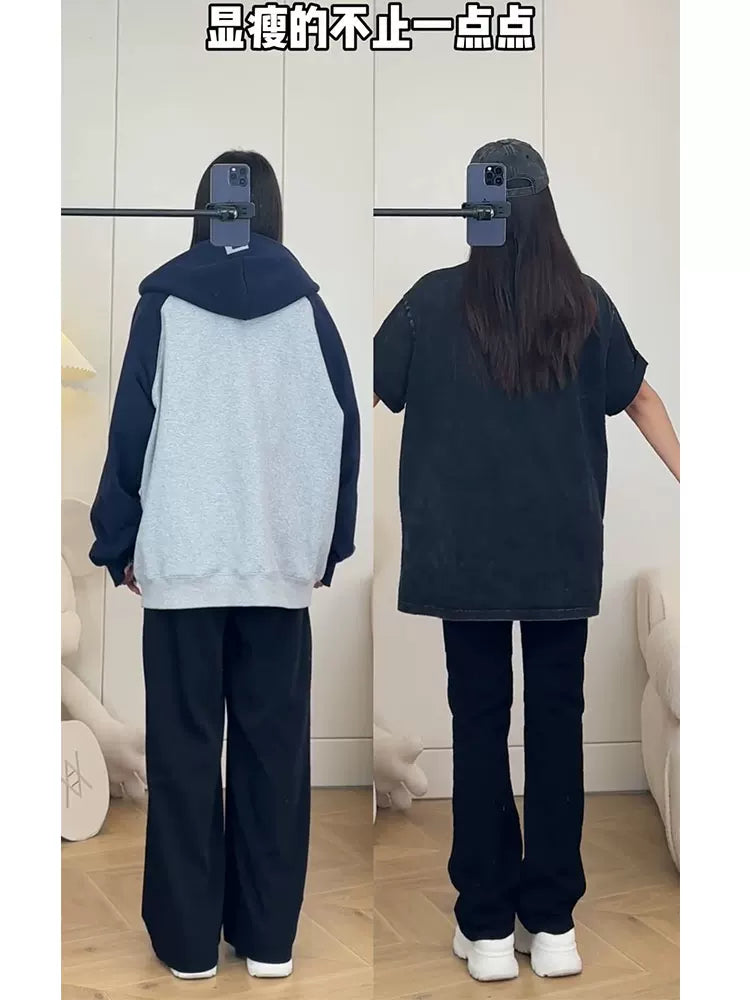 Qadınlar üçün armud formalı, incə, düz ayaqlı cins şalvar, yeni payız modası, böyük ölçü, yüksək belli, arıqladıcı, qara şalvar, əlavə uzun.