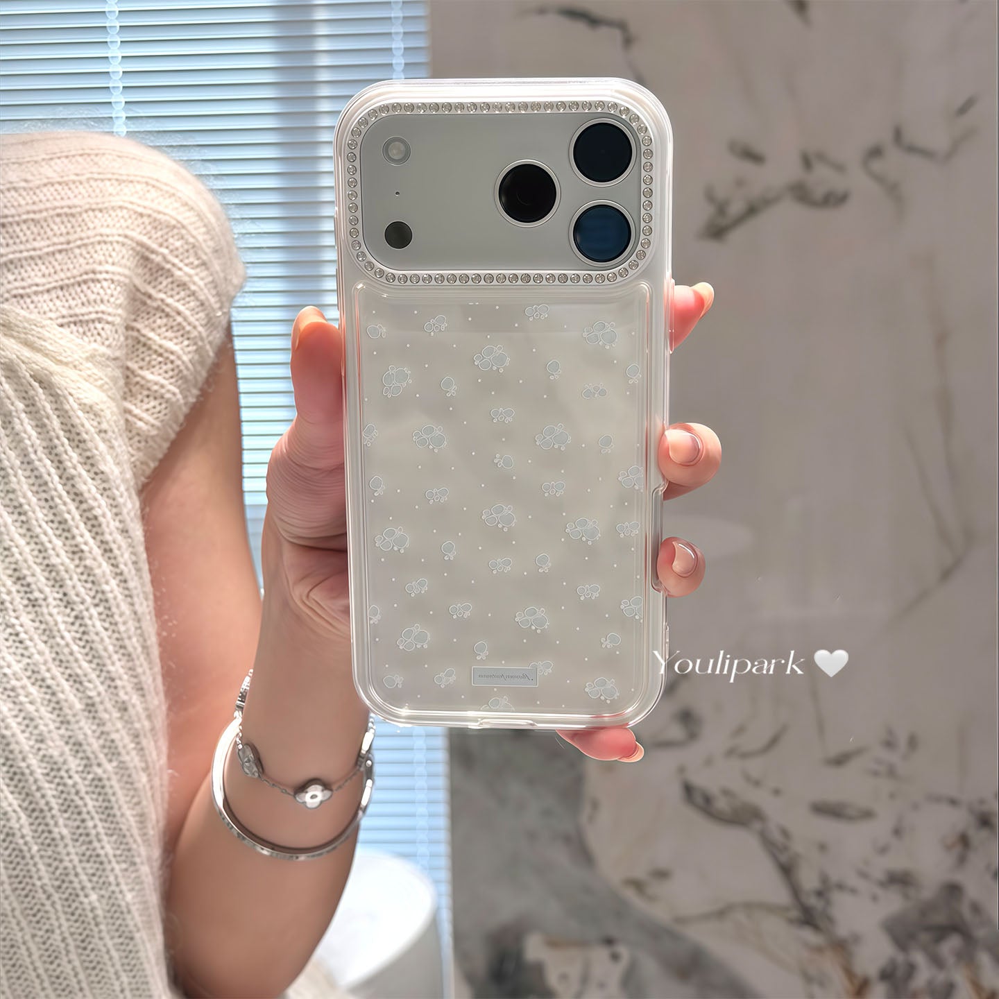 Yuri Park ins Koreya qızı zərif və gözəl parıldayan almaz kiçik çiçəkli 17 17pro Apple 17ProMax mobil telefon qutusu iPhone16 hər şey daxil 14 yeni 16Promax qoruyucu örtük 13