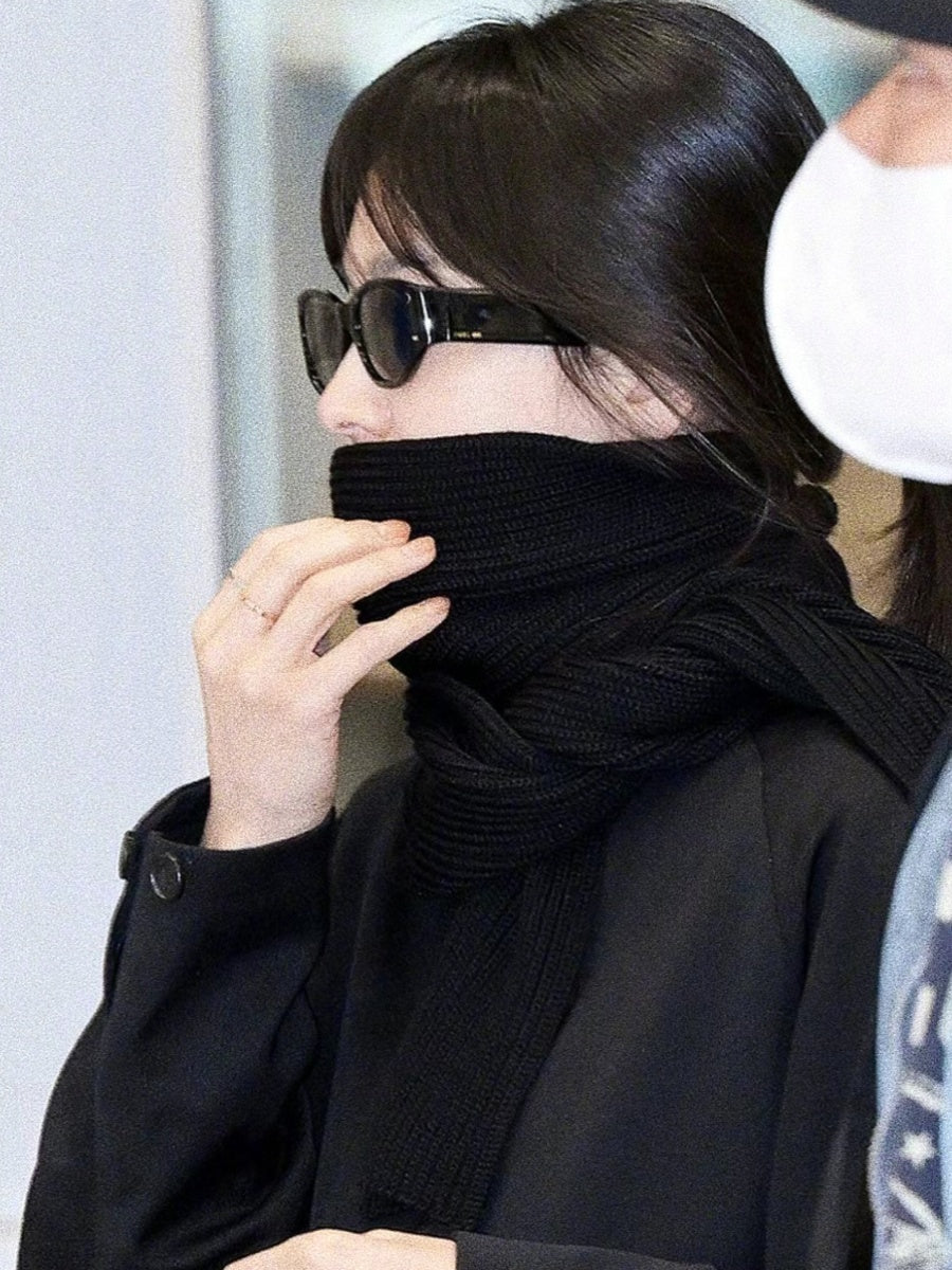 QIUQIU/Qiao Mei hava limanının eyni qara günəş eynəyi Chao üzünü kiçik edir, Song Hye Kyo-nun miyopik gün eynəyi