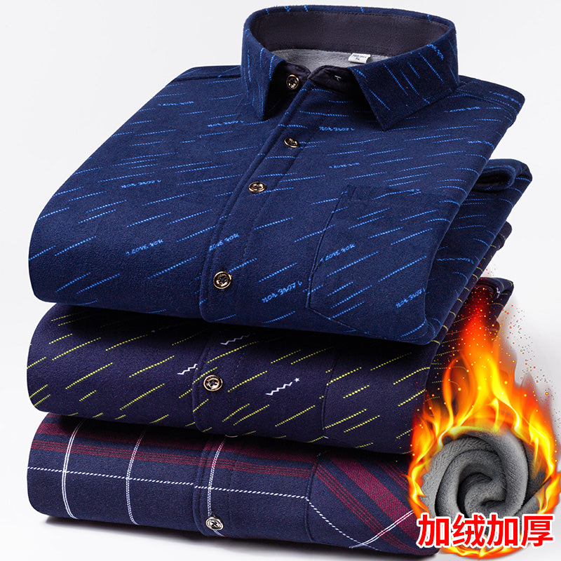 Paul Winter Kişilər, Orta Yaşlı və Yaşlılar üçün İsti Uzunqol Köynək, Gündəlik, Yun Astarlı, Qalın, Böyük Ölçülü Dama-dama Köynək