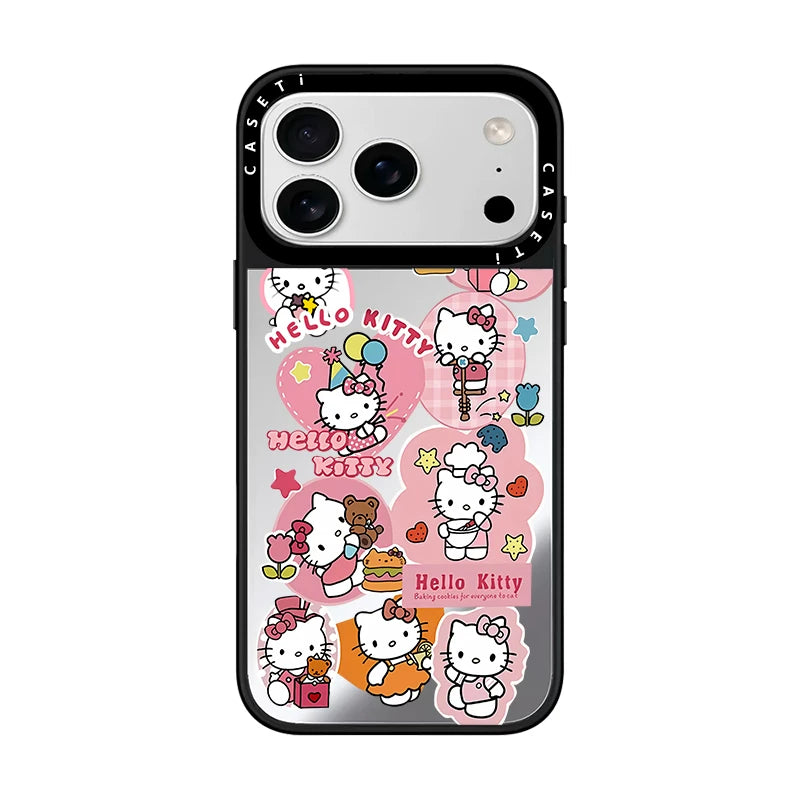 CASE Hello Kitty Hamburger Etiket Telefon Qutusu, iPhone 17 Pro Max Telefon Qutusu ilə Uyğundur 16/15/14 Plus, Trend Brend, Populyar Onlayn Məşhur Stil, Maqnit Əlavəsi