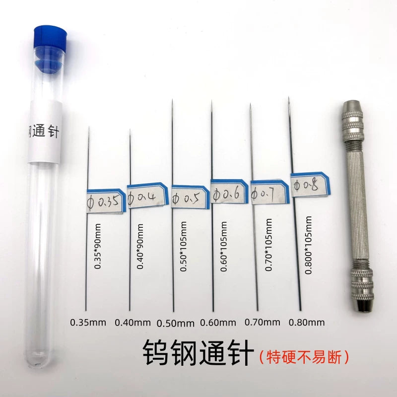 Əlavə sərt volfram polad iynə Φ0.25/0.35/0.4/0.5/0.6/0.80mm nozzle tıxanma iynəsi