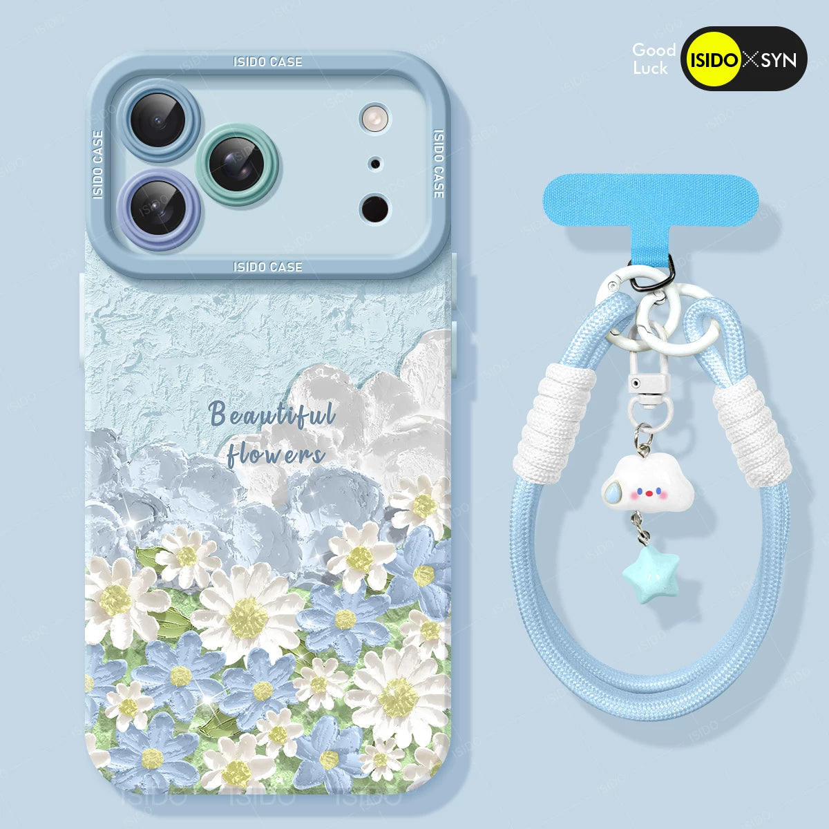 Çiçəkli buludlar Apple 17promax mobil telefon qutusu 2026 üçün uyğundur yeni 17pro silikon iphone17 lanyard düşməyə qarşı 15 nəhəng gözəl görünüşlü 16:00 hər şey daxil 12 yaşlı 14 qadın 13 dəst 11 mötərizə