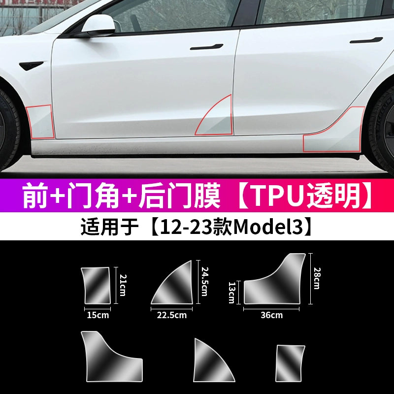 Tesla Yeni Versiya Modeli/Yl/3-ə aiddir Arxa Qapı Sıçramaya Qarşı Film Qapı TPU Ekran Qoruyucusu Bərpa Aksesuarları