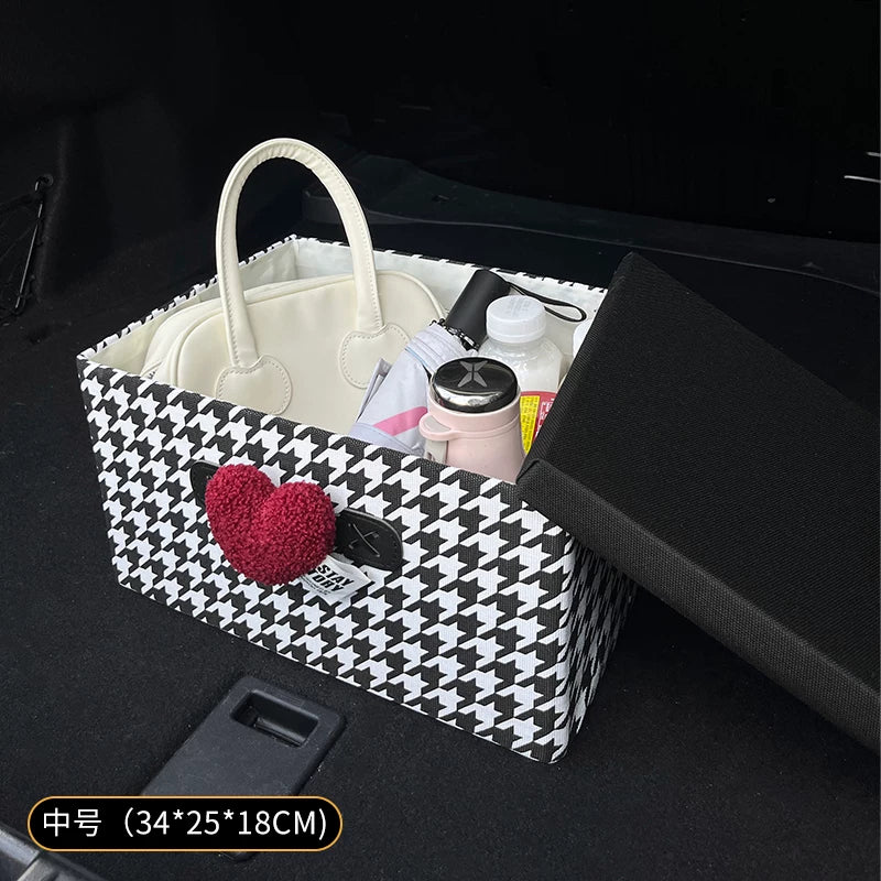 Avtomobil baqajı saxlama qutusu, qadınlar üçün çoxfunksiyalı və yüksək səviyyəli saxlama qutusu, avtomobil saxlama səbətləri üçün vacib bir əşyadır