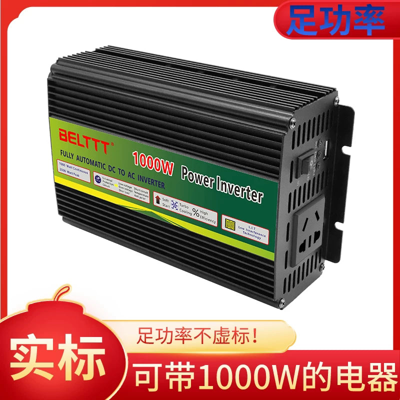 Vehicle inverter converter, 12V/24V to 220V high power pure sine wave inverter, truck and car inverter.