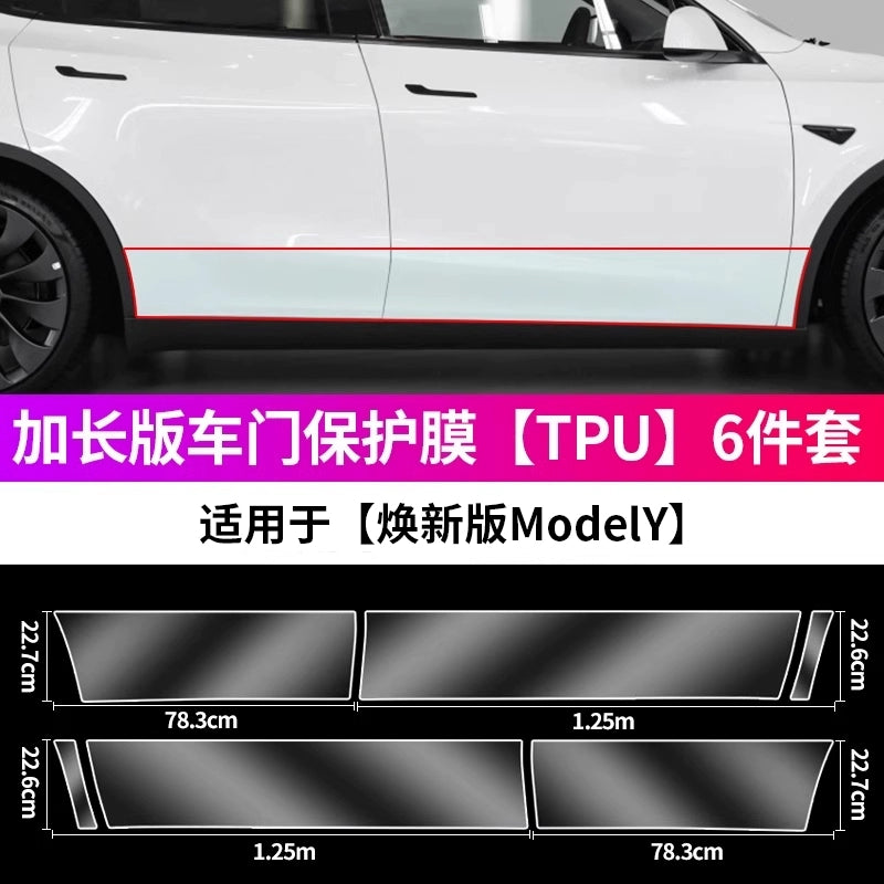Tesla Yeni Versiya Modeli/Yl/3-ə aiddir Arxa Qapı Sıçramaya Qarşı Film Qapı TPU Ekran Qoruyucusu Bərpa Aksesuarları