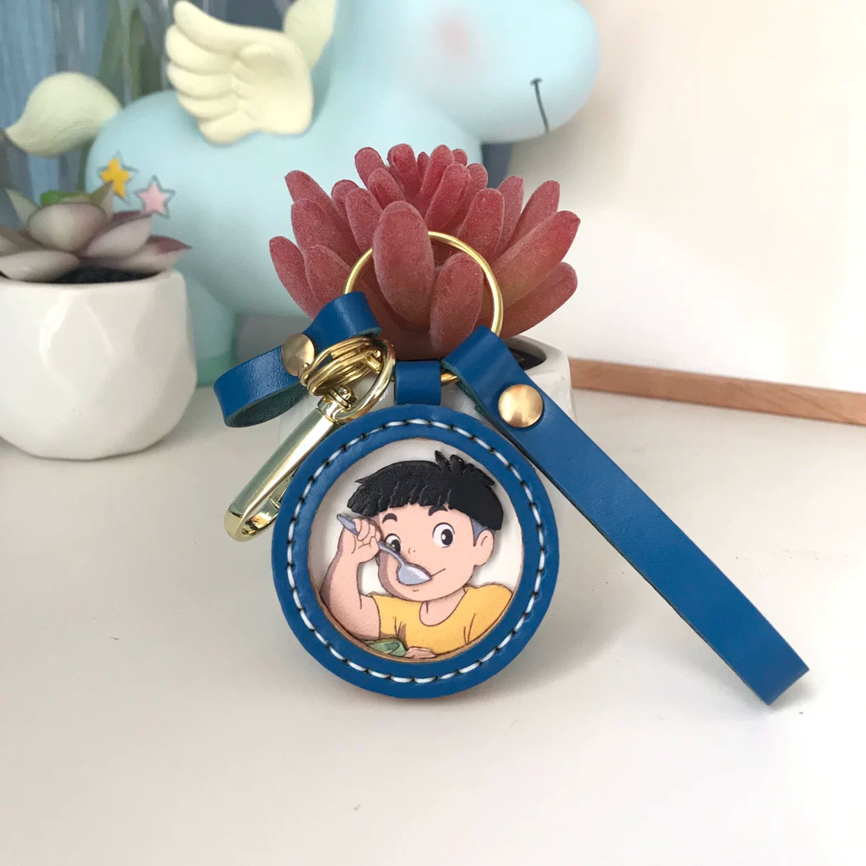 Ponyo Sosuke açar zənciri, əl işi, yaradıcı, fərdiləşdirilmiş avtomobil açarı kulonu, çanta şarfı, cütlüklər üçün ad günü hədiyyəsi.