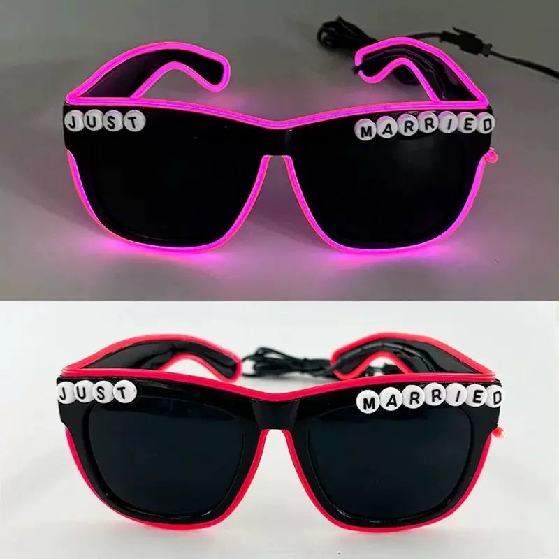 LED Newlywed Glasses Wedding Party Bridal Shower Bride T
