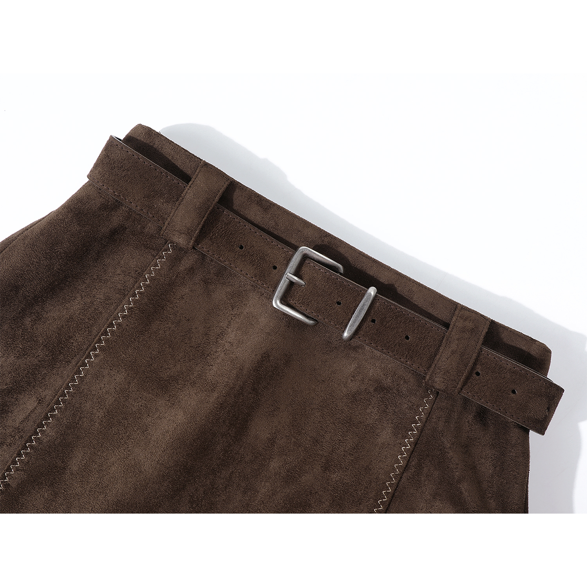 Cholisa zamşa midi ətək, qadın geyimləri, 2026 yaz, payız və qış yeni stili, Merard qəhvəyi rəngli bodikon ətək, A-xəttli qısa ətək