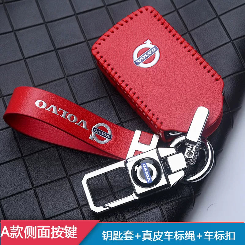 2026 Volvo genuine leather key cover for S90, XC60, S60, XC40, XC90, V60 and V90 key chains/bags.
