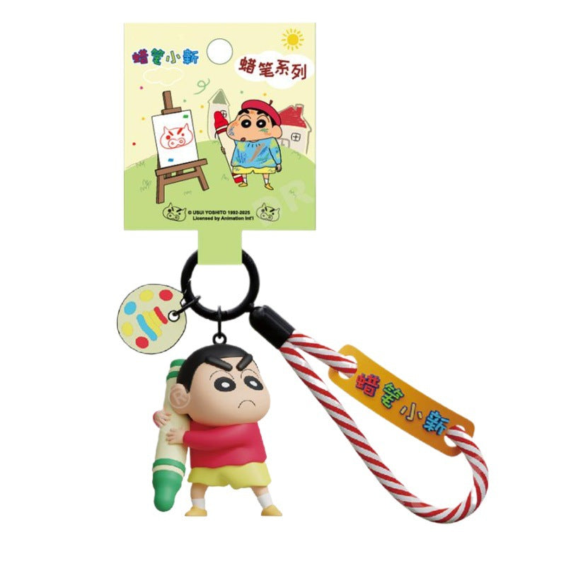 Original Crayon Shin-chan drawing pencil doll key chain backpack charm couple car key chain decoration gift