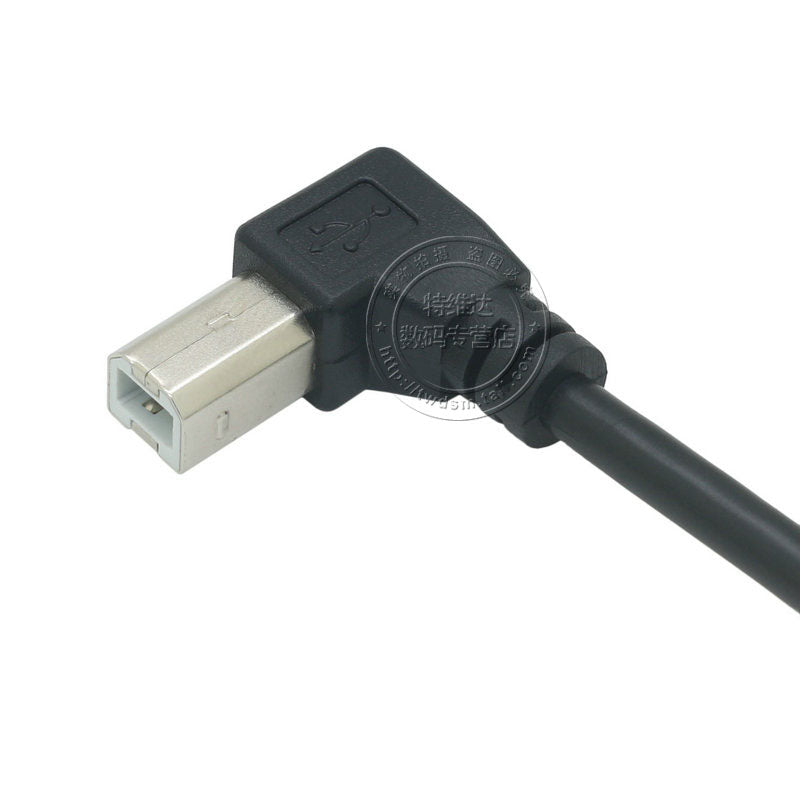 Dirsəkli USB çap portu kişidən qadına uzatma kabeli USB-B kişidən qadına uzatma kabeli Canon HP printer məlumat uzantısı üçün uyğun vida dəliyi ilə