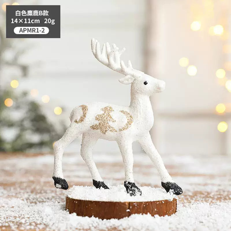 Golden deer statue, luxury hotel and home Christmas decoration