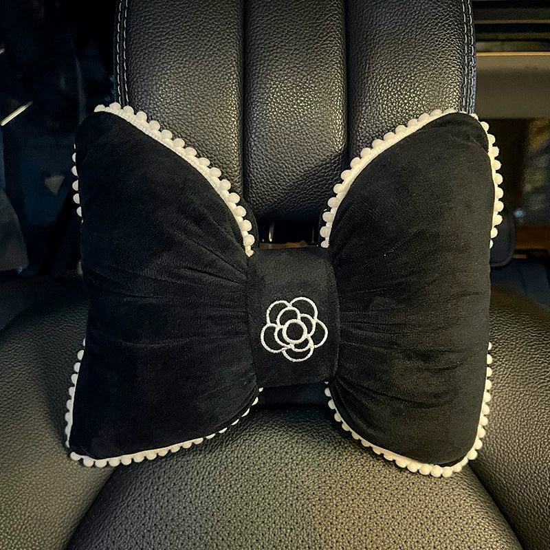 Linen car seat cushions, for all seasons, premium feel, new style, women's seat cover, star-shaped car seat cover and cushion set, five-piece.