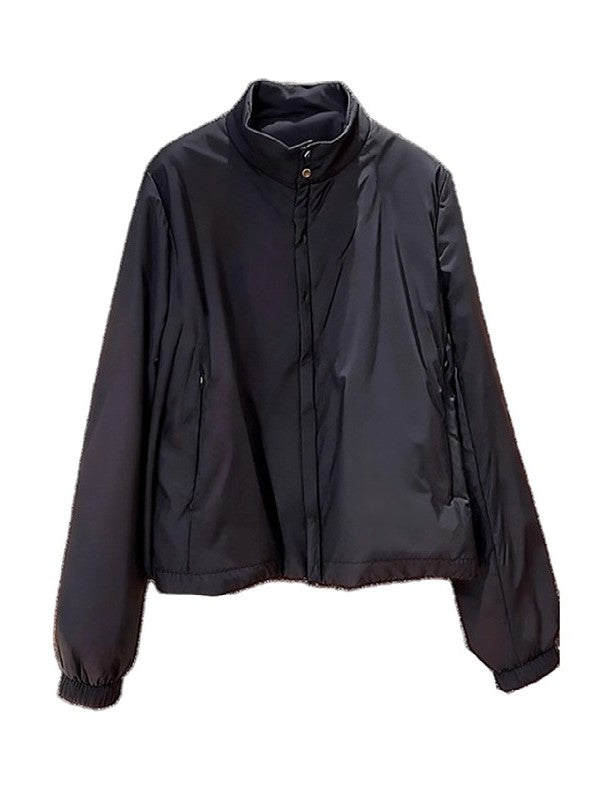 Qara rəngli, qadın yaxalı pambıq gödəkçə, payız və qış, böyük ölçüdə, geniş formada, sadə, çoxfunksiyalı, gündəlik uzunqol köynək.