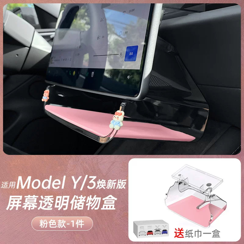 Applies to Tesla's updated Model 3 interior modification parts: under-screen storage box, lower center console storage box.