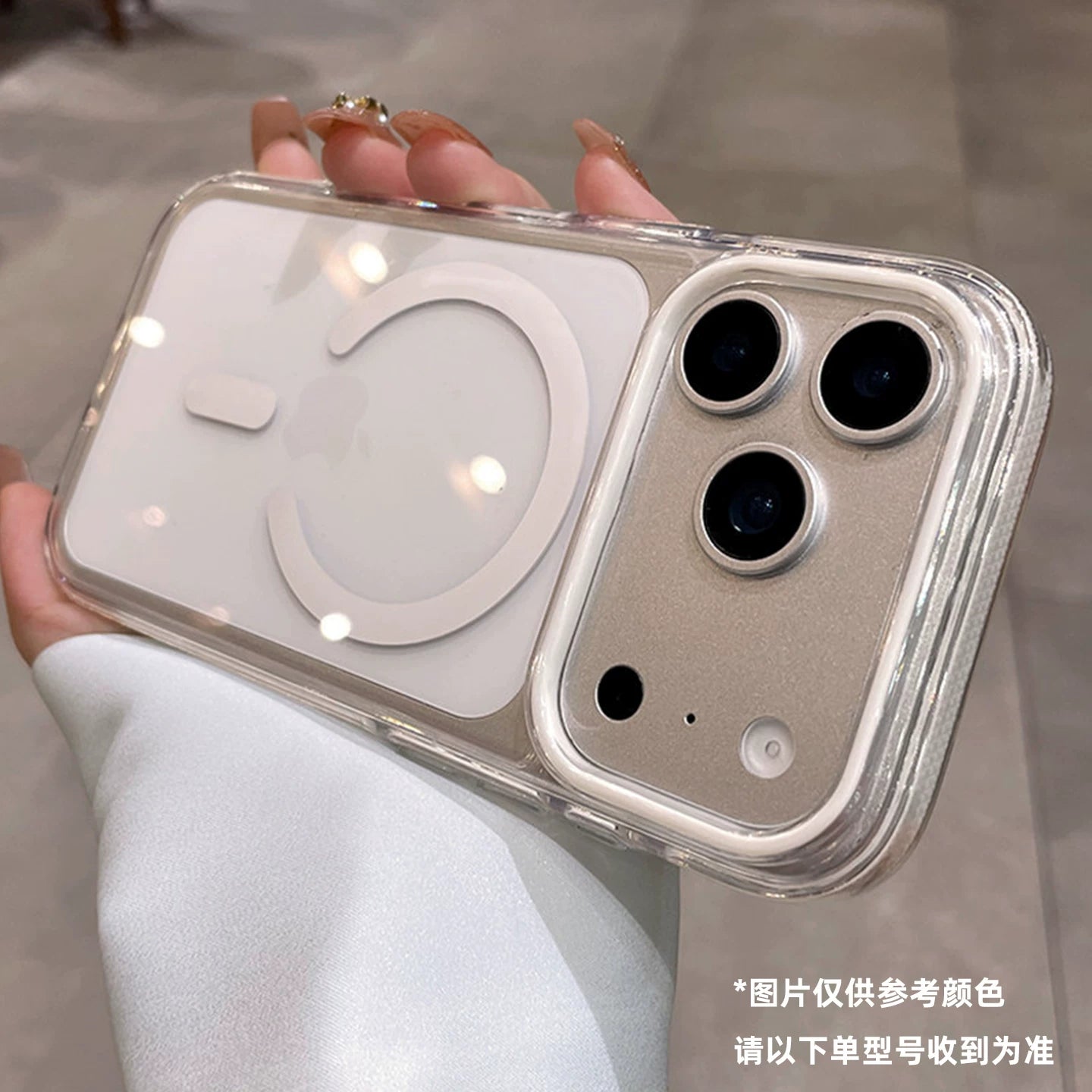 Apple iPhone 14/15/16/17 promax cib telefonu qutusu 2026 üçün uyğundur yeni üslubda sadə yüksək səviyyəli dəbdəbəli kreativ moda çox yönlü yüngül, yıxılmağa qarşı şəffaf maqnit qabığı qoruyucu örtük